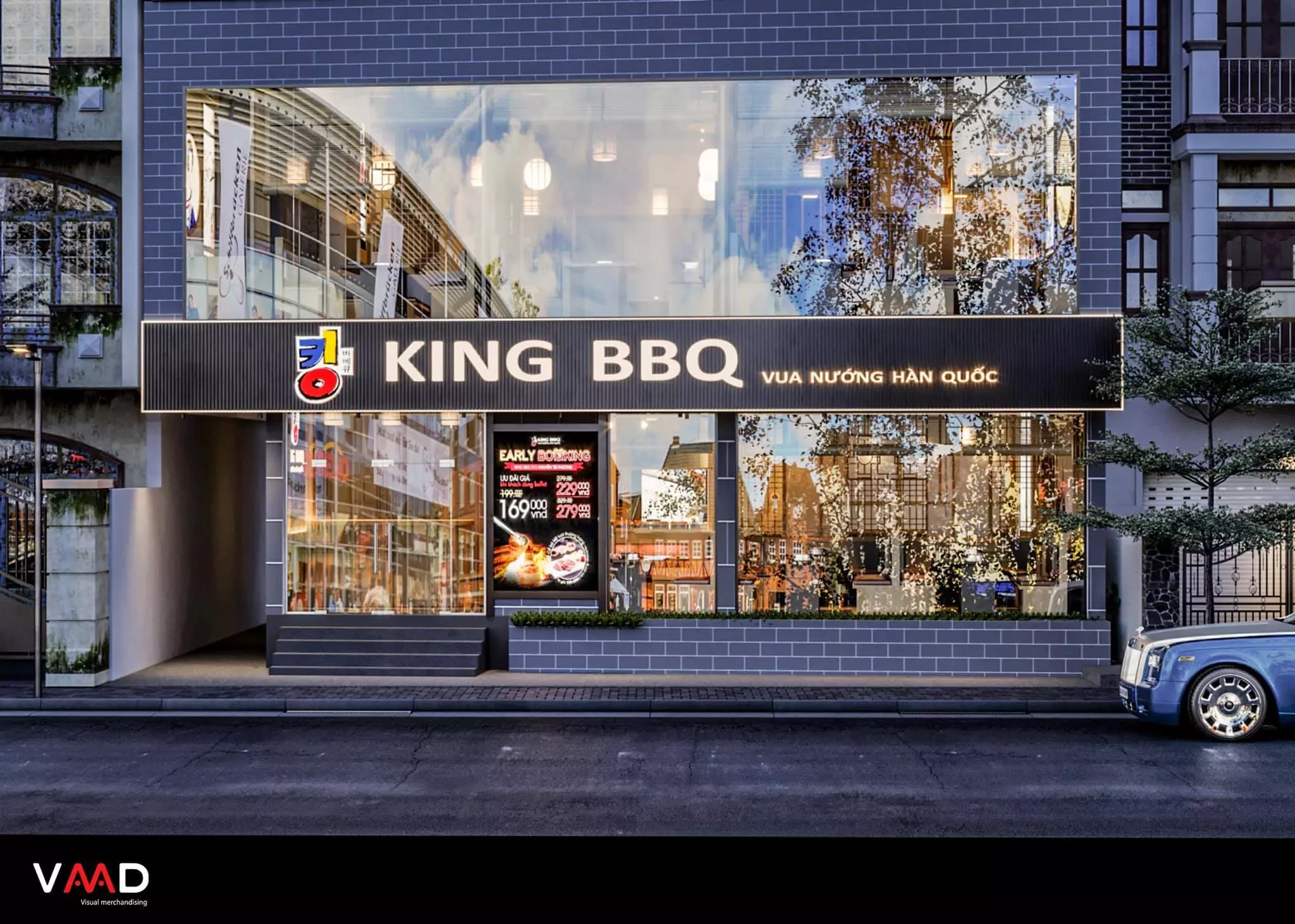 Quán ăn ngon Ba Đình King BBQ với không gian rộng rãi