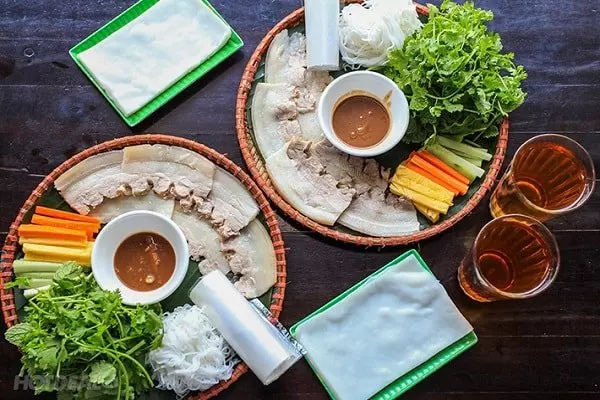 Bánh tráng cuốn thịt heo Đà Nẵng - Đặc sản Bà Mụa