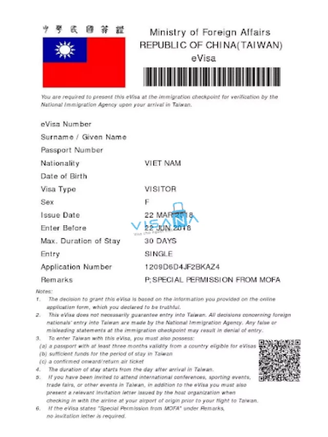   Bí mật về Visa Quan Hồng Đài Loan mà bạn cần biết